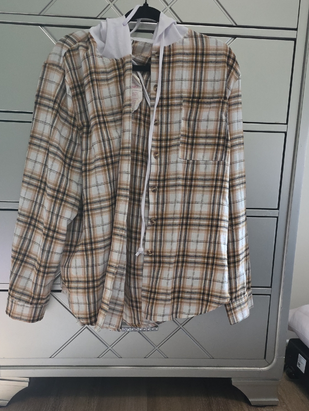 NWT Hooded Plaid Flannel Button-Down Shacket - Women's Size XL